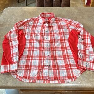 Women’s first ascent, Eddie Bauer/Whittaker mountaineering shirt size large